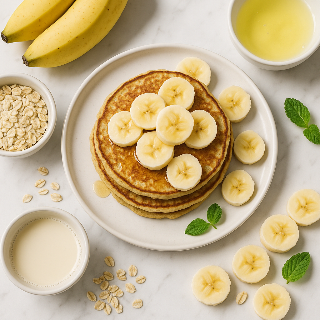 3 Ingredient Banana Oat Pancakes No Flour (High Protein)