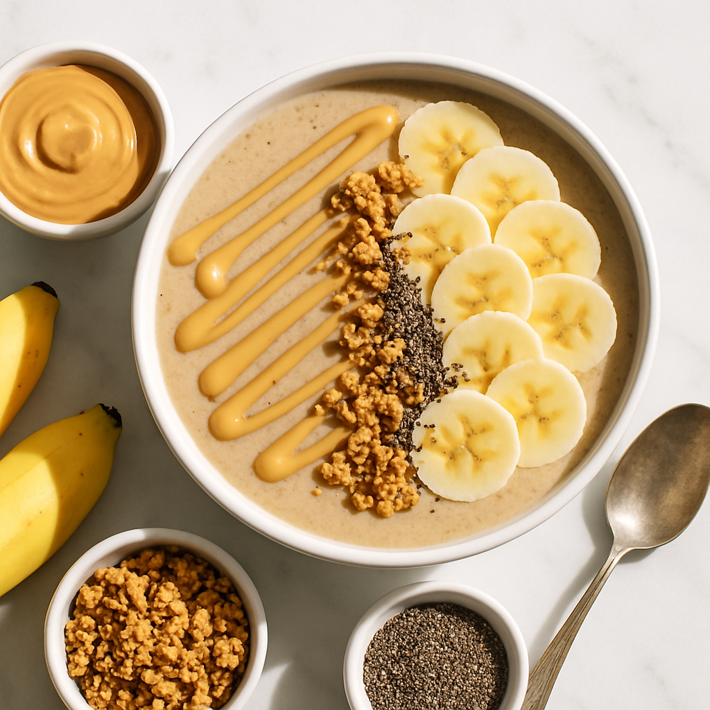 5 Minute Banana Peanut Butter Smoothie Bowl