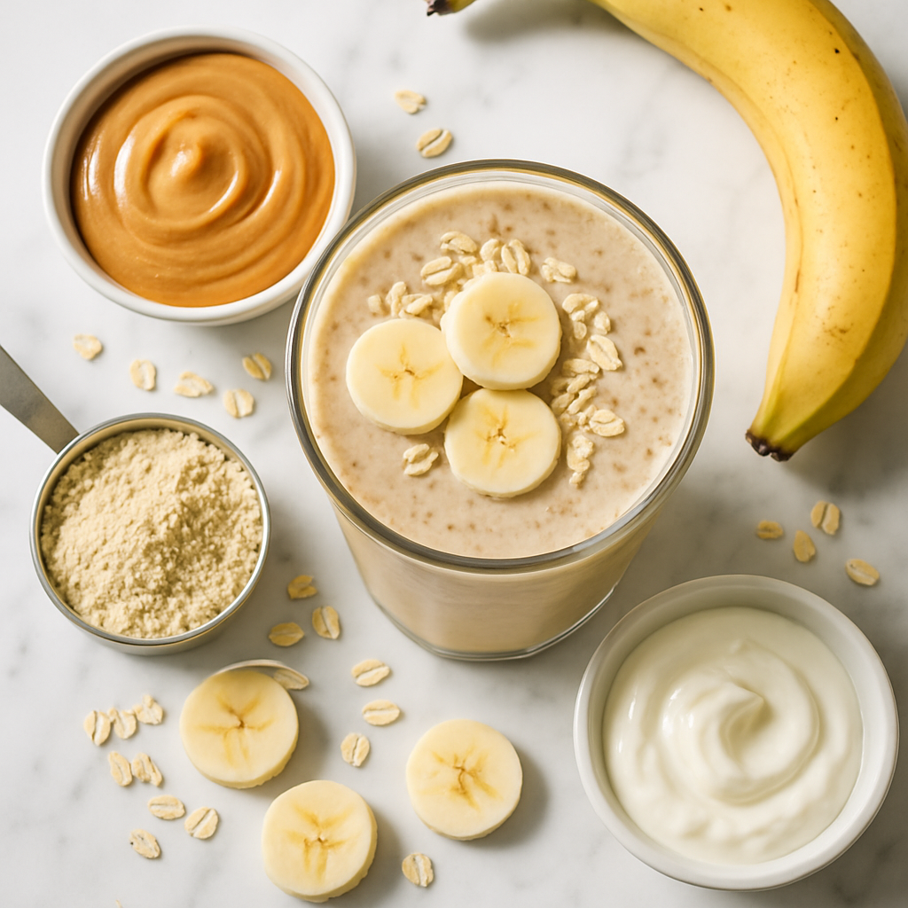 5 Minute Banana Peanut Butter Smoothie High Protein