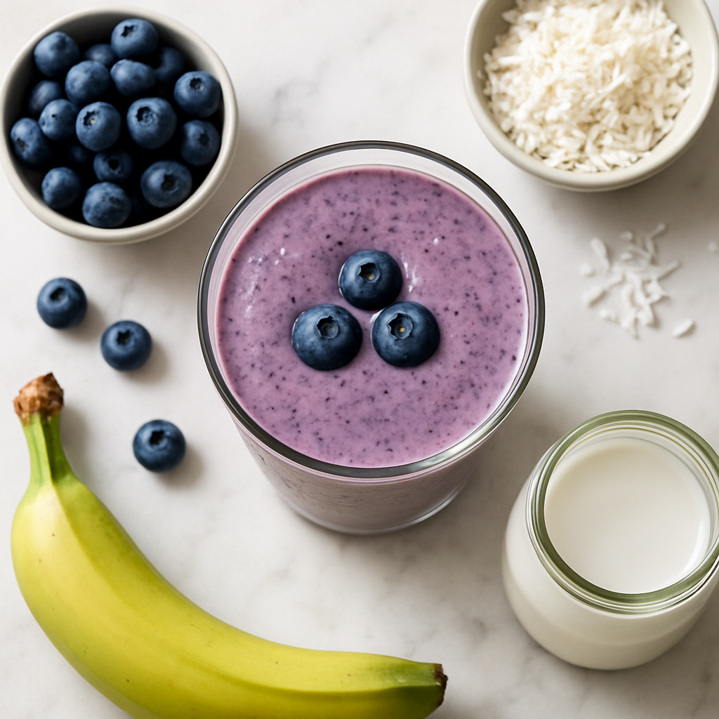 5 Minute Dairy Free Coconut Blueberry Smoothie