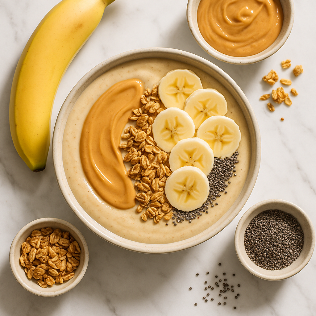 5 Minute Peanut Butter Banana Smoothie Bowl