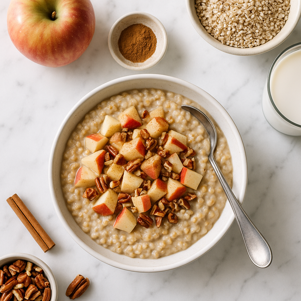 Apple Cinnamon Steel Cut Oats Slow Cooker Recipe with Protein Boost