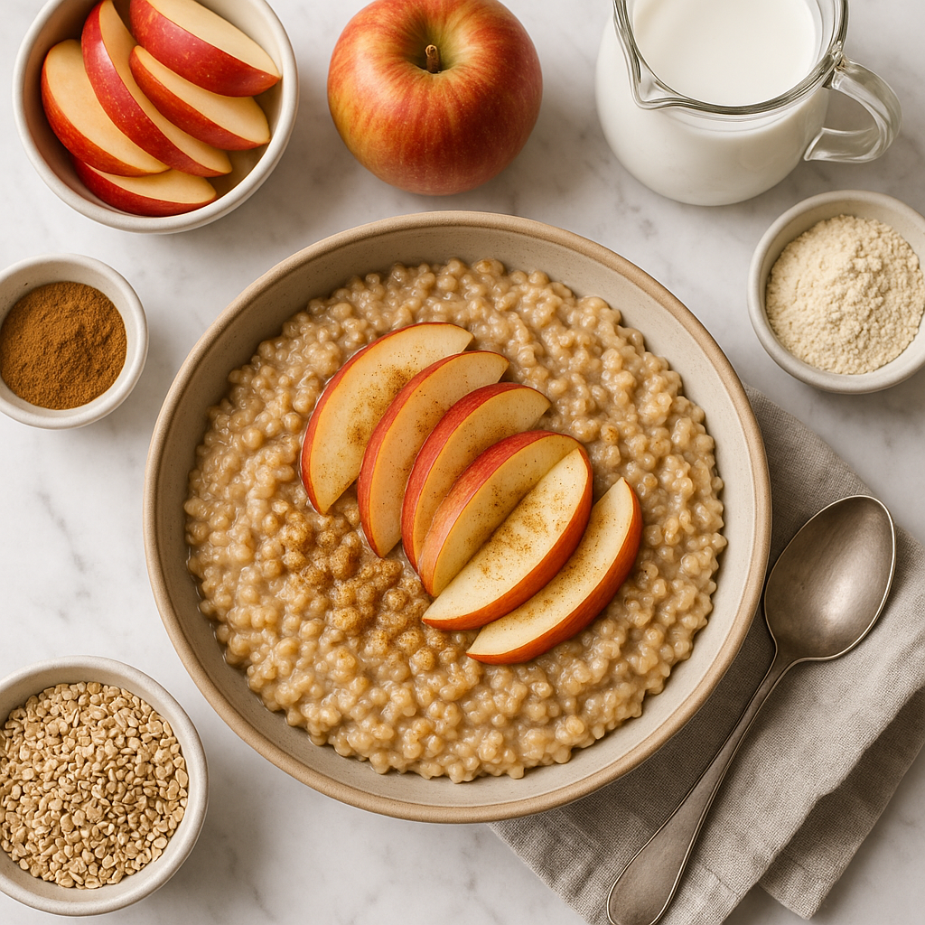 Apple Cinnamon Steel Cut Oats Stovetop Recipe with Protein Boost