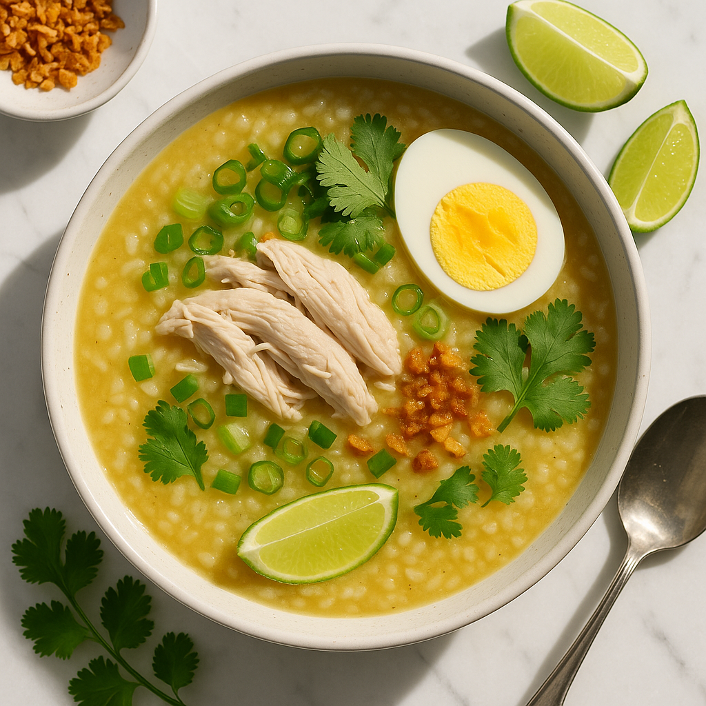 Arroz Caldo Filipino Chicken Rice Porridge (High-Protein Healthy Bowl)
