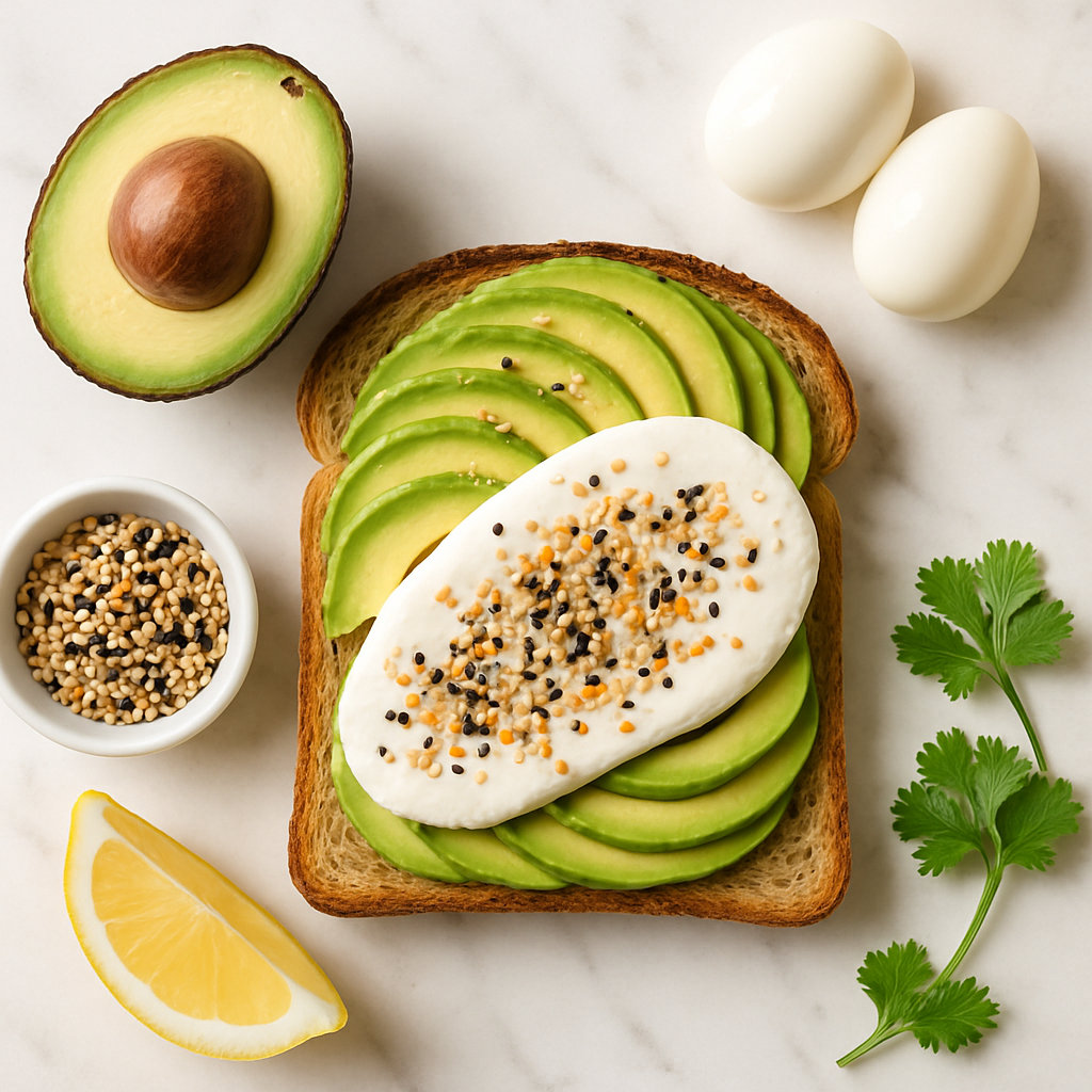Avocado Egg White Toast with Everything Bagel Seasoning