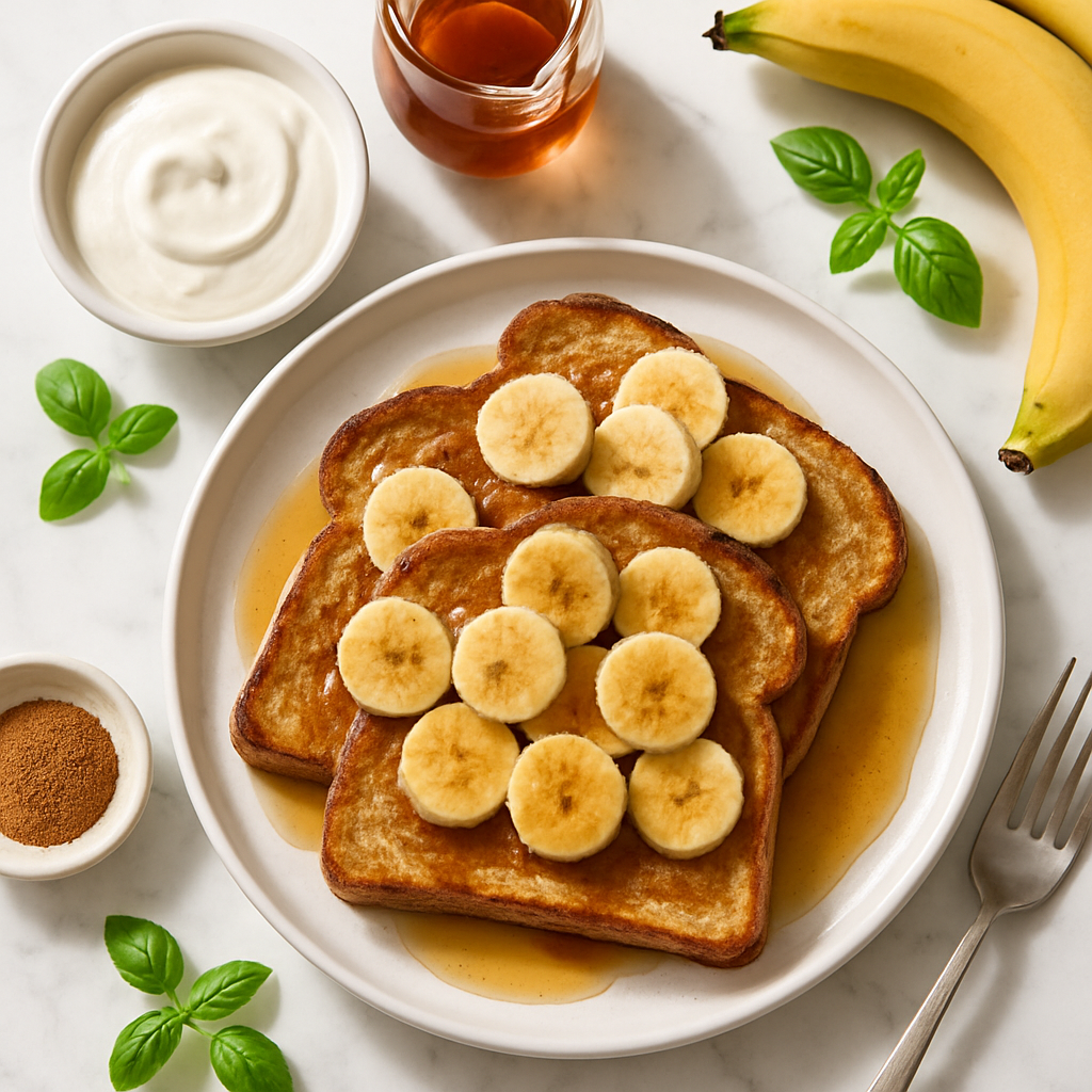 Banana French Toast with Cinnamon and Maple Syrup (High-Protein, Guilt-Free)
