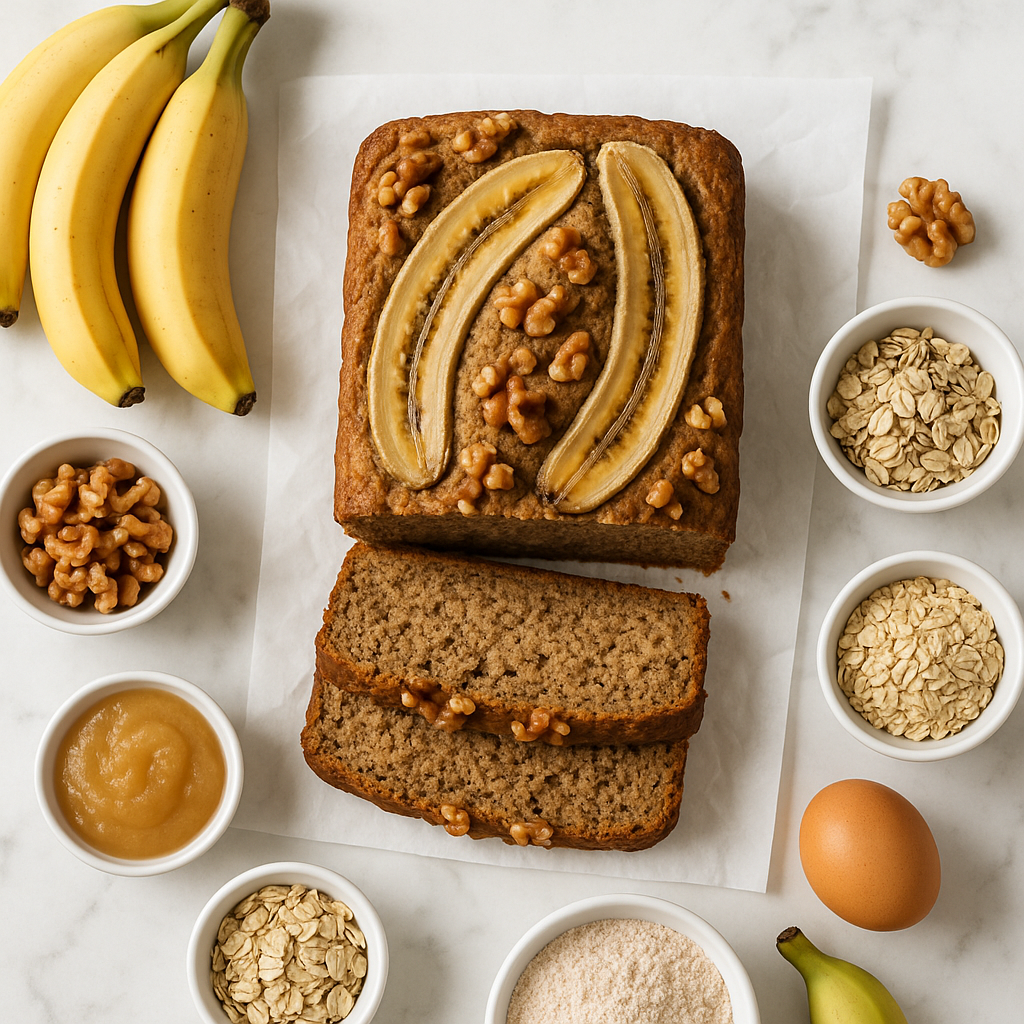 Banana Walnut Breakfast Bread Low Calorie Whole Wheat Loaf