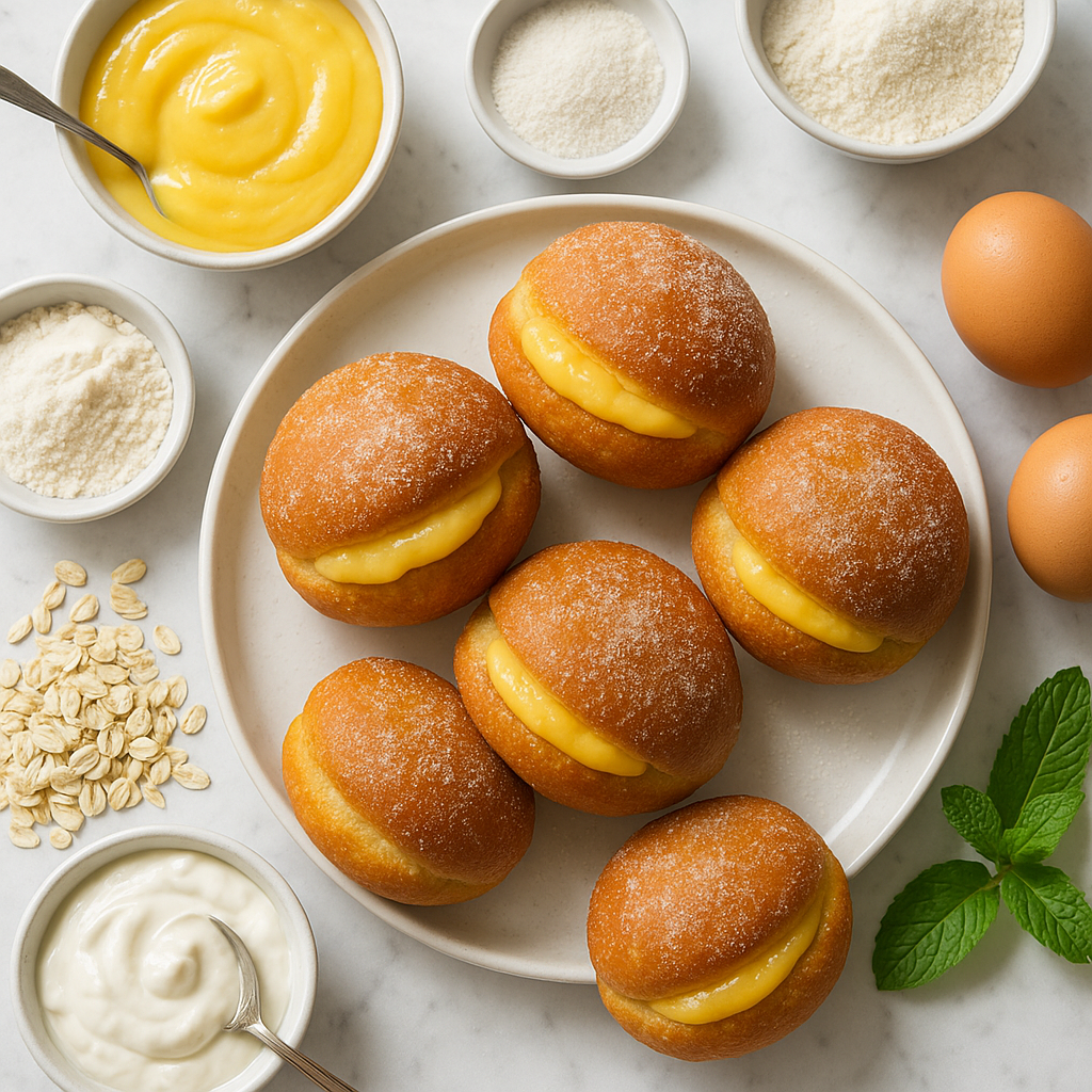 Bola de Berlim Portuguese Filled Donuts Recipe (Baked, High-Protein Version)