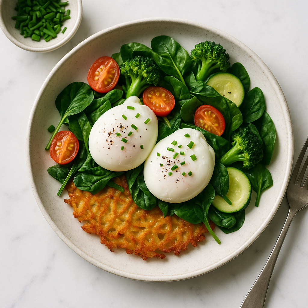 British Breakfast Hash Browns with Poached Eggs Dairy Free