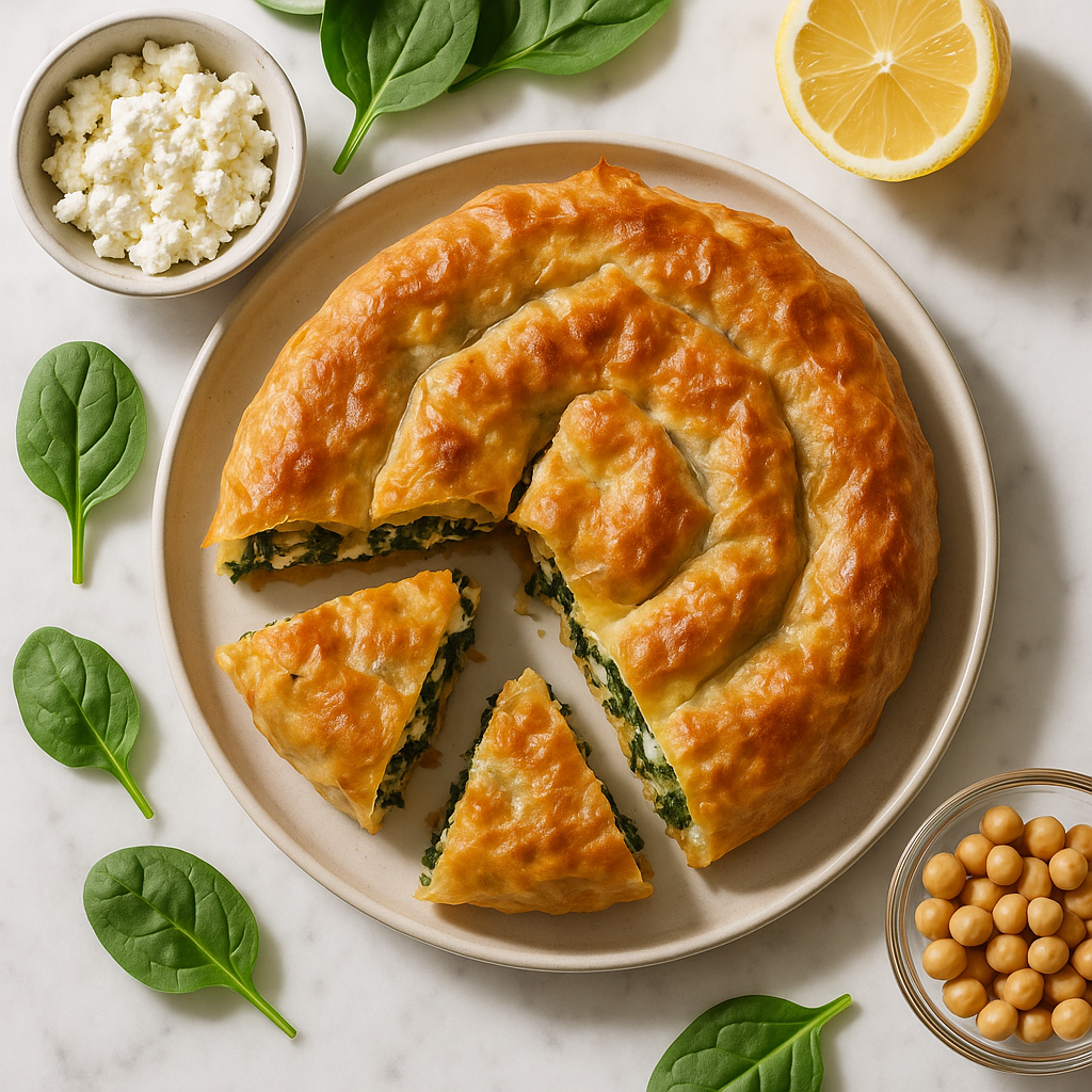 Crispy Burek with Feta Cheese and Spinach Filling (High-Protein, Light Phyllo Version)