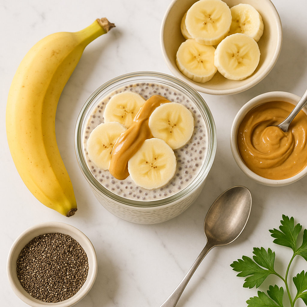 Chia Seed Overnight Oats with Banana and Peanut Butter