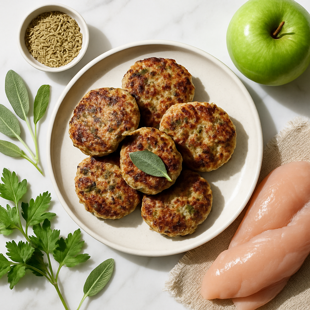 Chicken Apple Breakfast Sausage Patties with Sage and Fennel