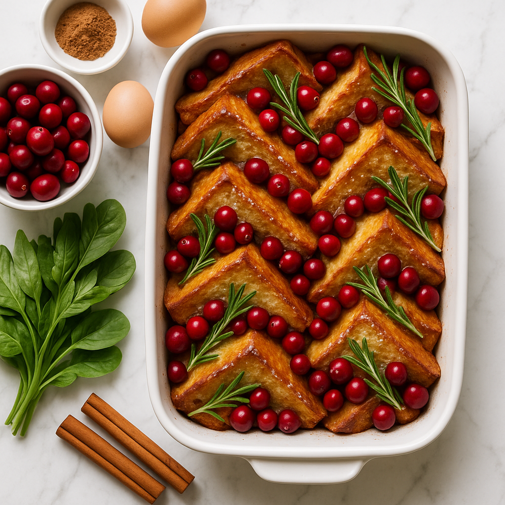 Christmas French Toast Bake with Brioche and Cinnamon