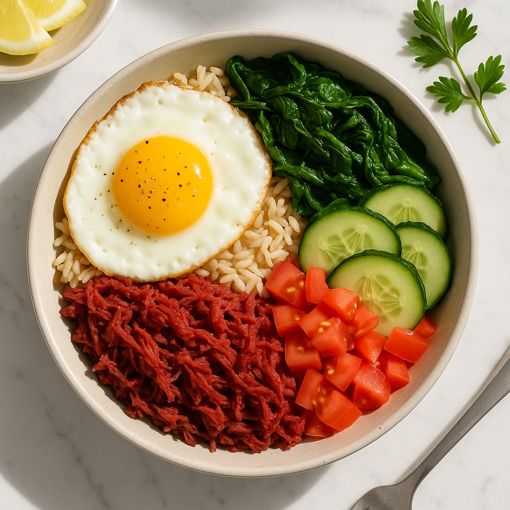 Corned Beef Silog Filipino Breakfast Bowl (High Protein, Healthier Version)