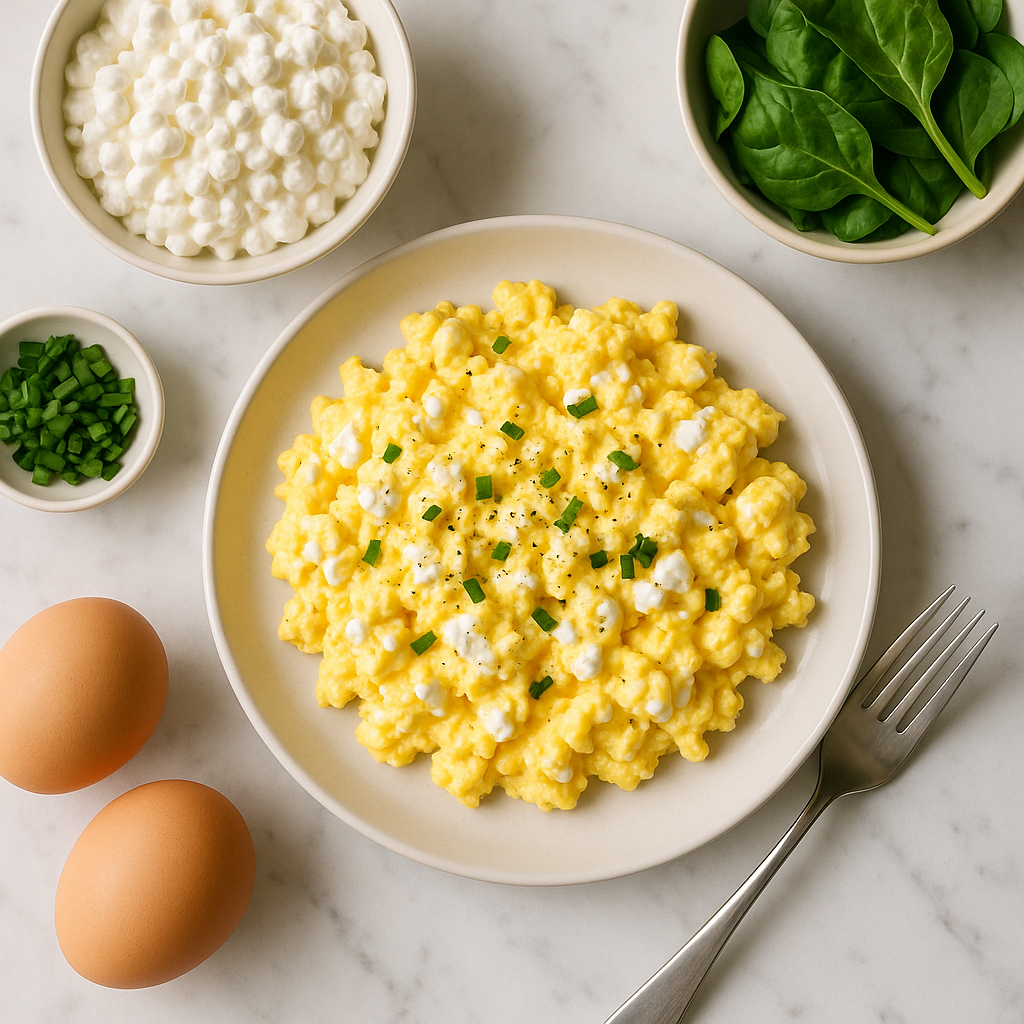 Cottage Cheese Scrambled Eggs: High Protein Low Carb Breakfast