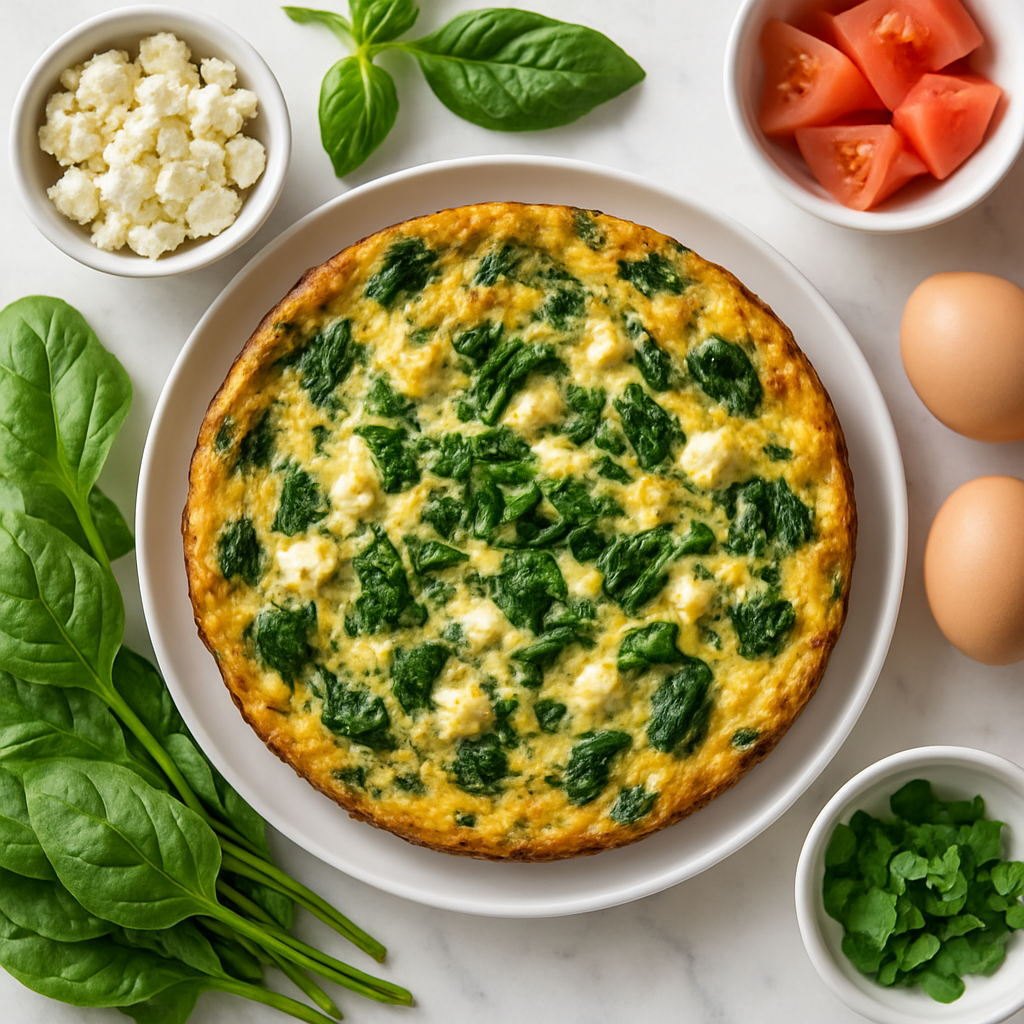 Crustless Spinach and Feta Breakfast Quiche (Low Carb, High Protein)