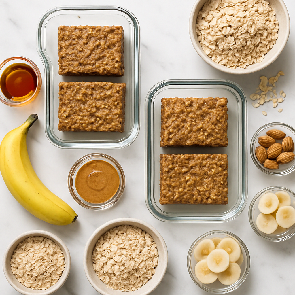 Dairy Free Banana Oat Breakfast Bars for Meal Prep