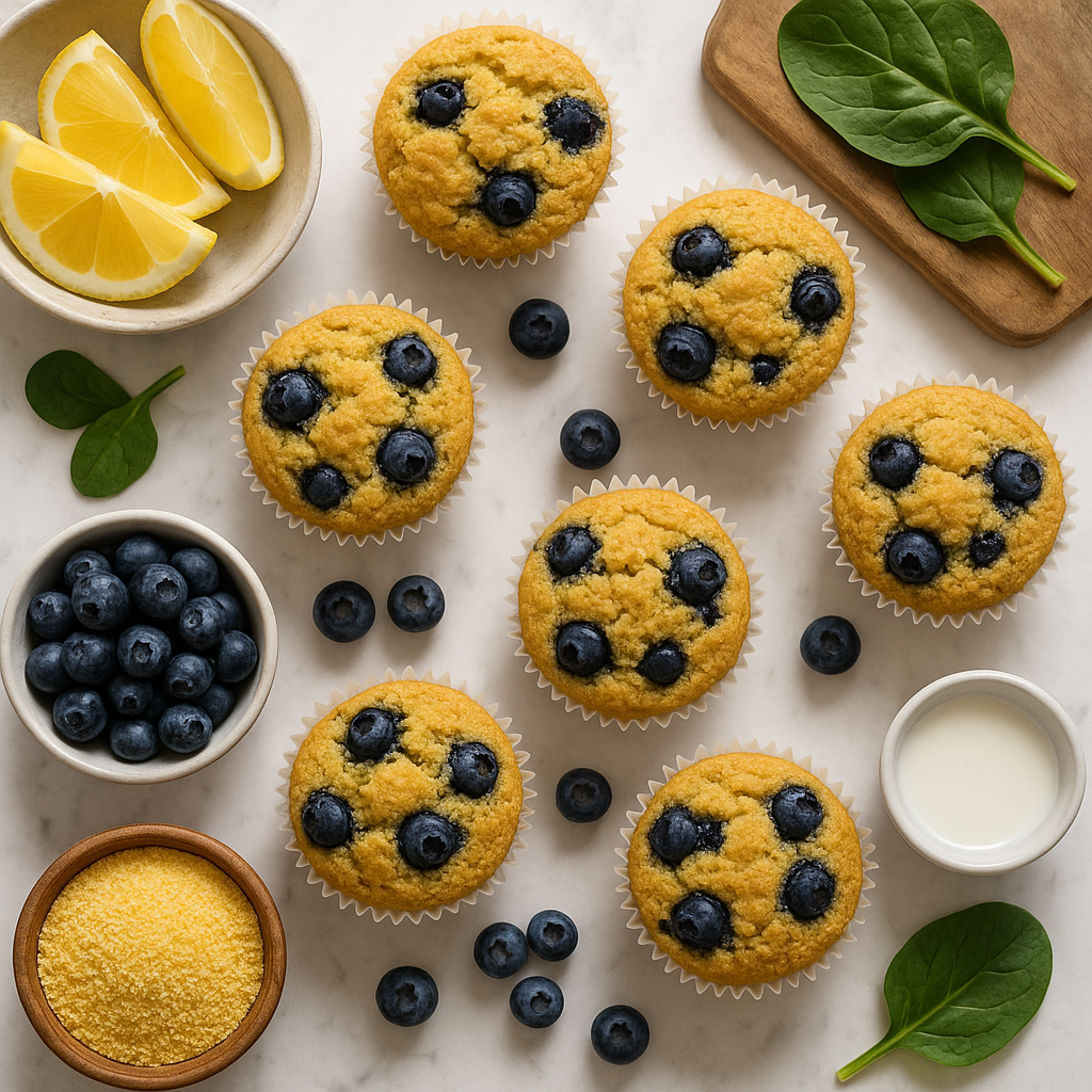 Dairy Free Blueberry Corn Muffins American Style