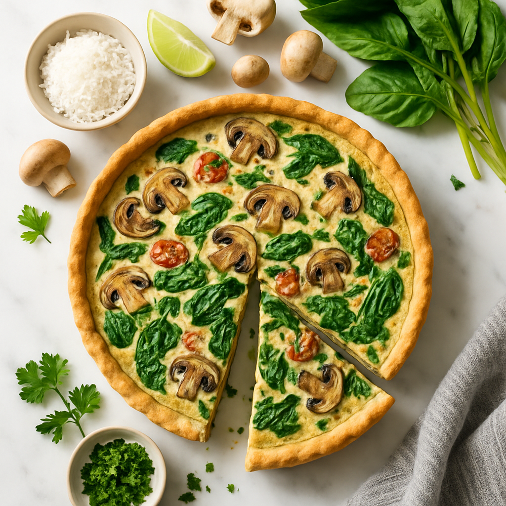 Dairy Free Breakfast Quiche with Coconut Milk and Mushrooms