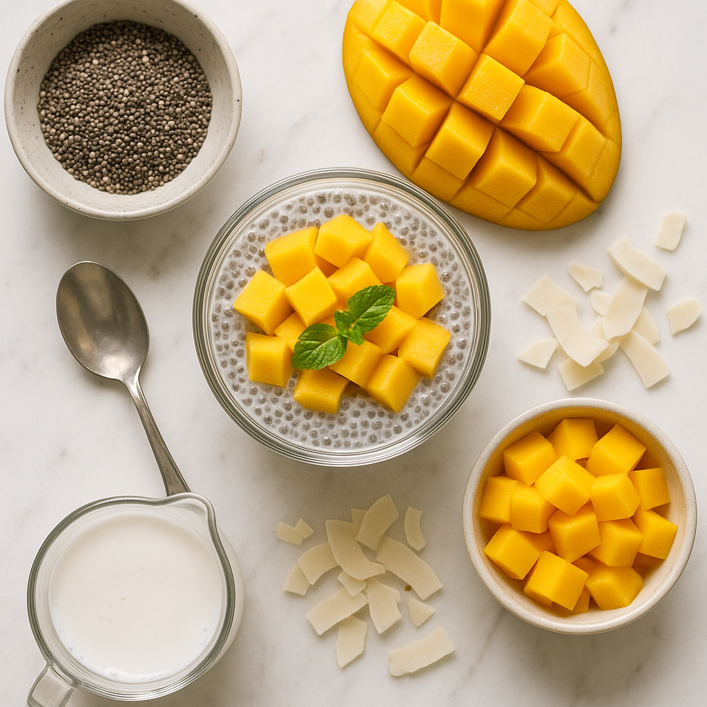 Dairy Free Chia Pudding with Coconut Milk and Mango