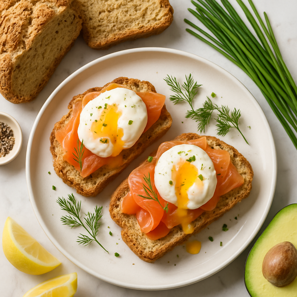Dairy Free Irish Soda Bread with Smoked Salmon and Eggs