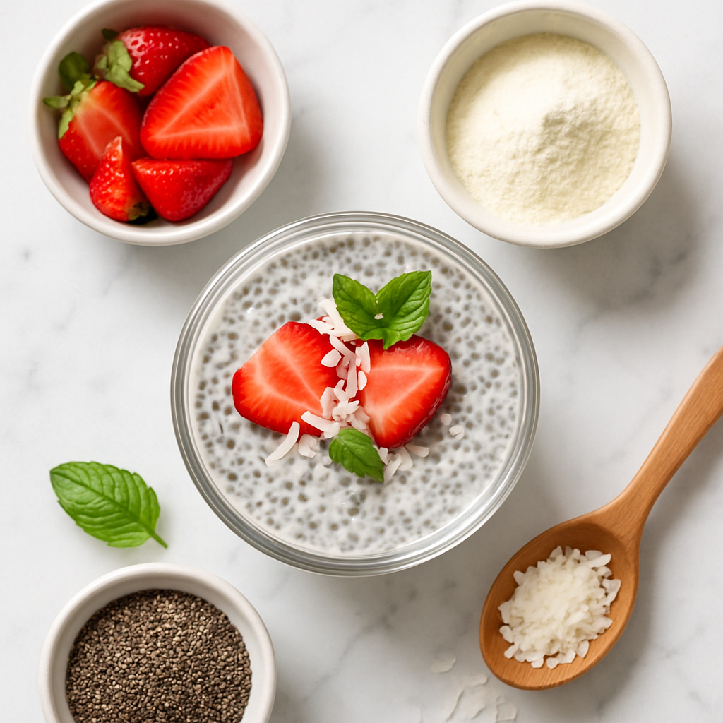 Dairy Free Keto Chia Seed Pudding with Coconut Milk and Vanilla Collagen