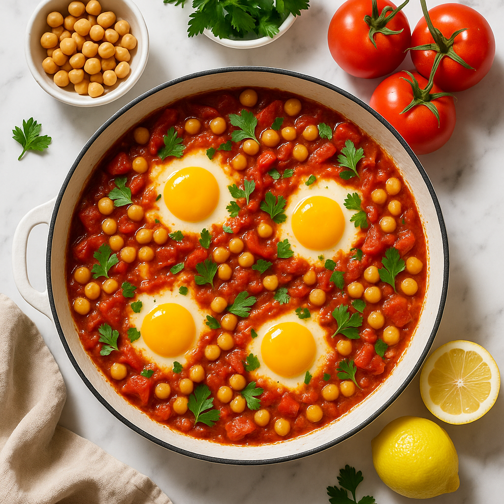 Dairy Free Shakshuka with Chickpeas and Tomatoes
