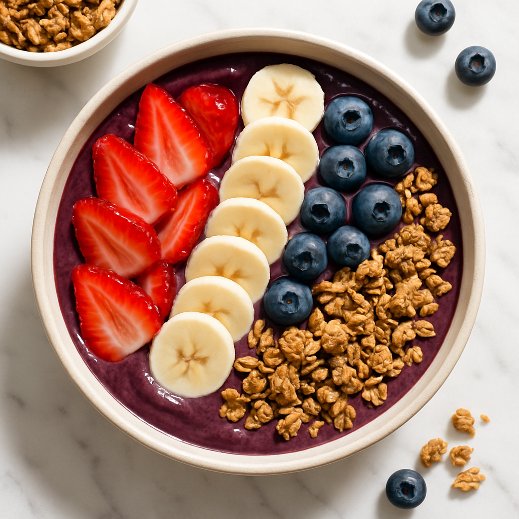 Dairy Free Vegan Smoothie Bowl with Açaí and Granola