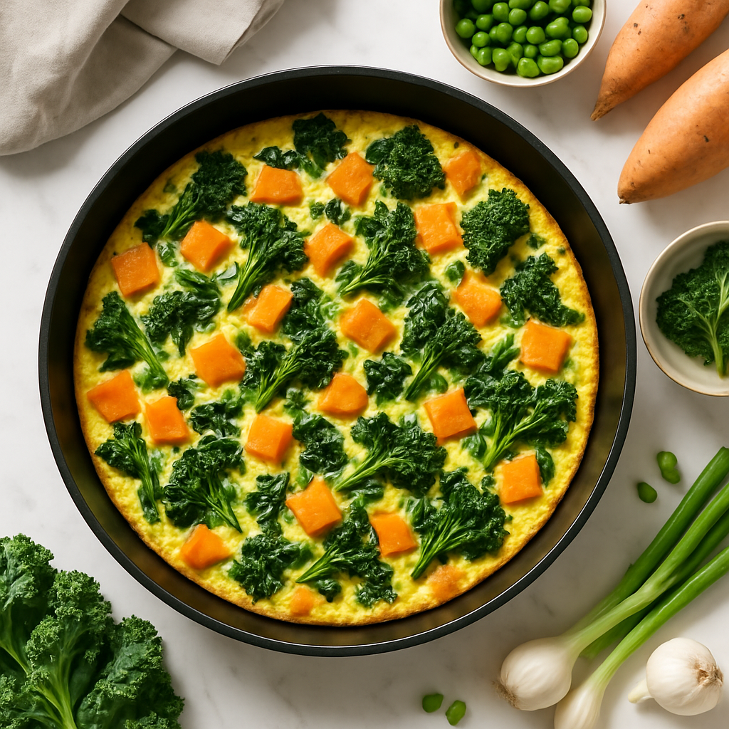 Dairy Free Vegetable Frittata with Sweet Potato and Kale