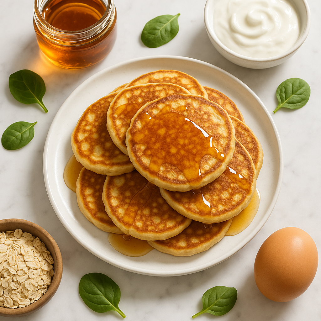 Easy Drop Scones Scottish Pancakes with Golden Syrup (High-Protein Healthy Version)