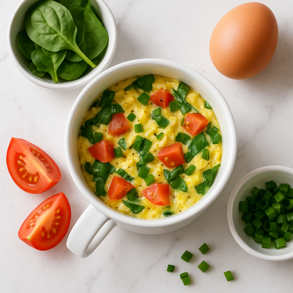 Easy Microwave Egg Mug Breakfast (Low Calorie, High Protein)