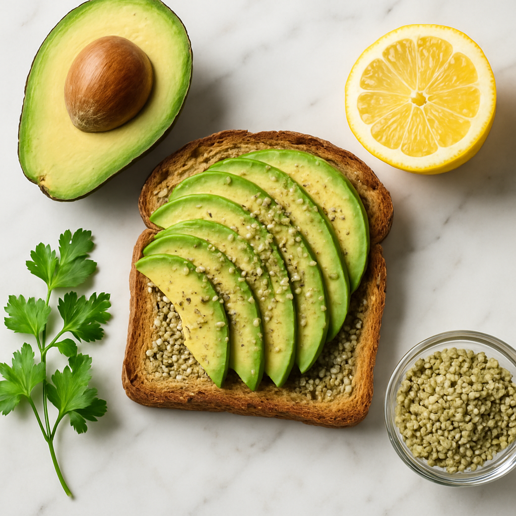 Easy Vegan Avocado Toast with Hemp Seeds and Lemon