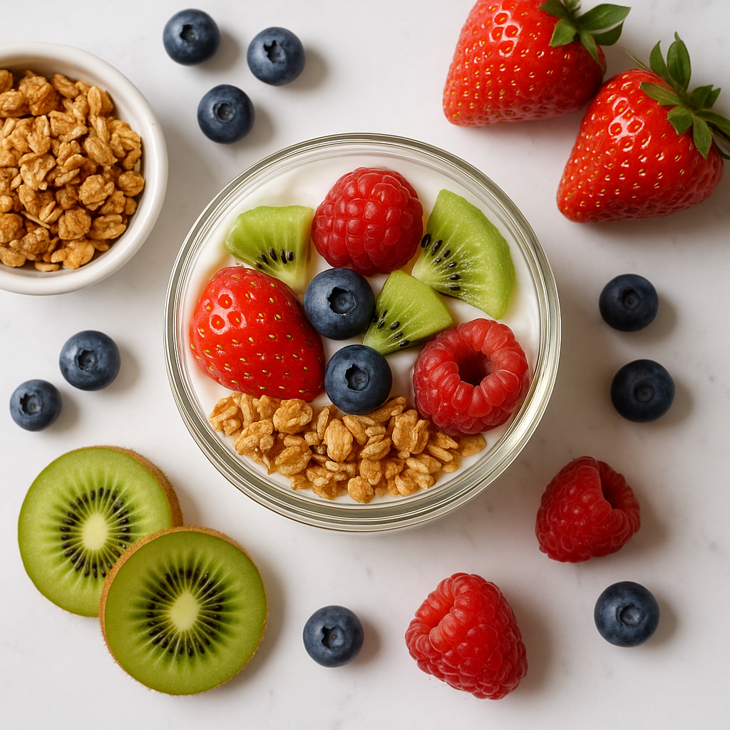 Easy Yogurt Parfait with Granola and Fresh Fruit for Kids