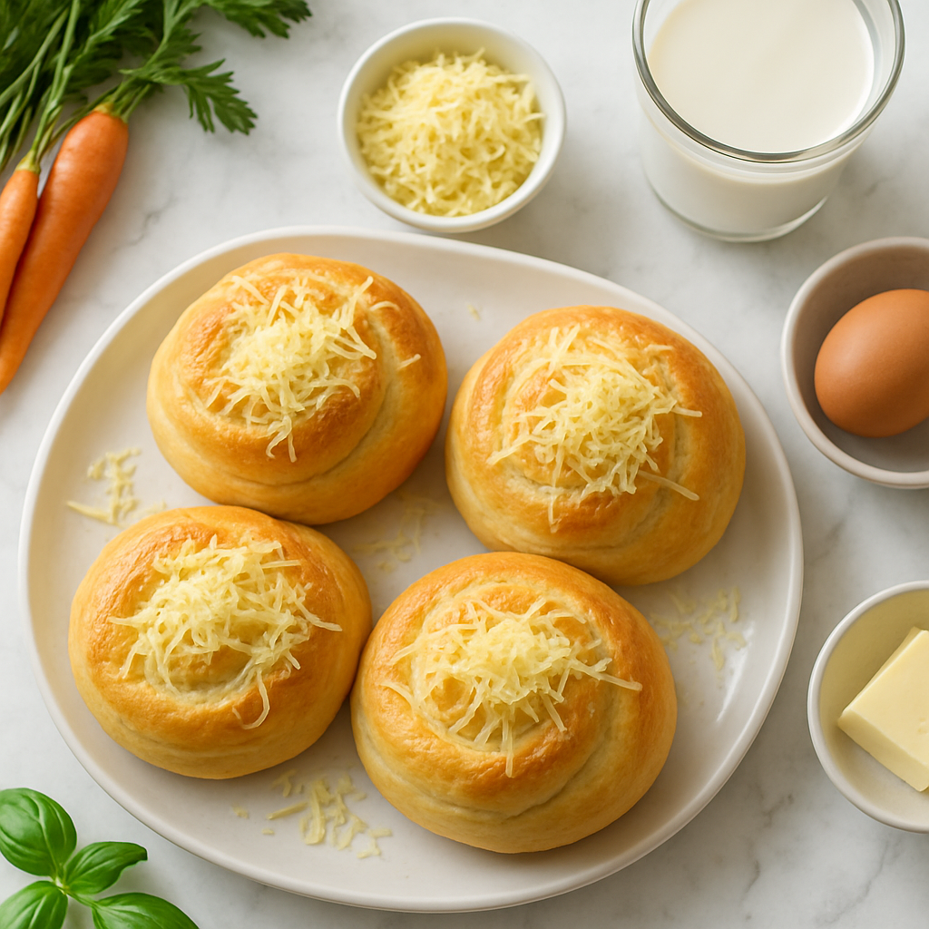 Ensaymada Soft Filipino Sweet Bread with Cheese, Lighter Version