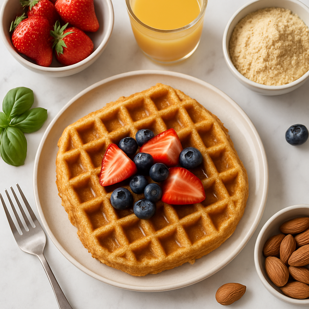 Crispy Flourless Almond Flour Waffles (Low Carb, High Protein)