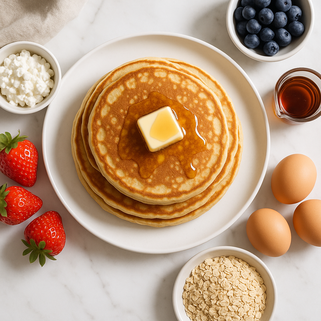 Fluffy American Buttermilk Pancakes From Scratch (High Protein, Lower Sugar)