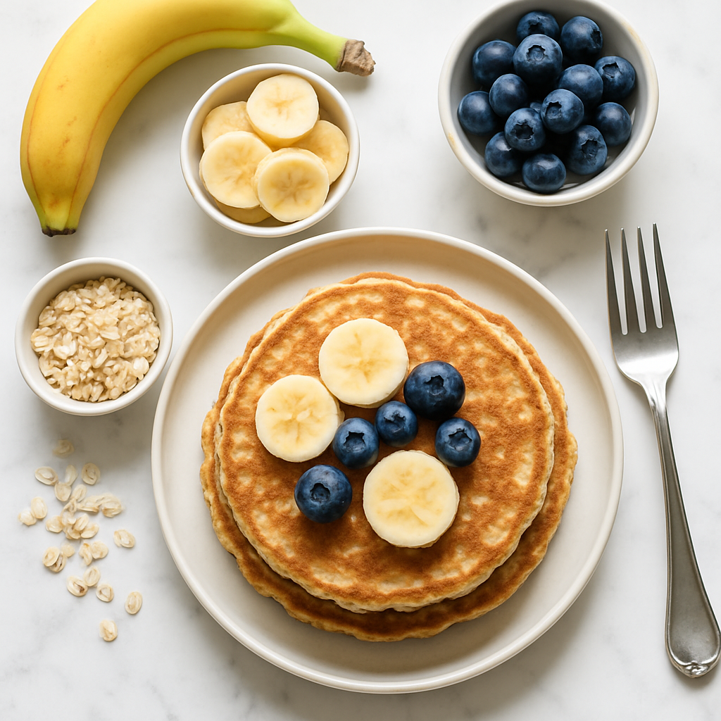 Fluffy Banana Oat Pancakes for Kids (High Protein, No Added Sugar)