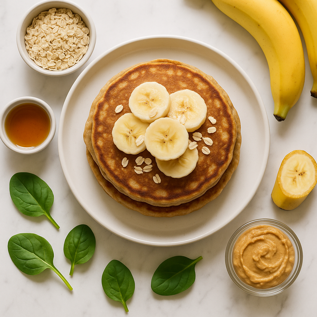 Fluffy Vegan Banana Oat Pancakes No Eggs (High Protein Stack)