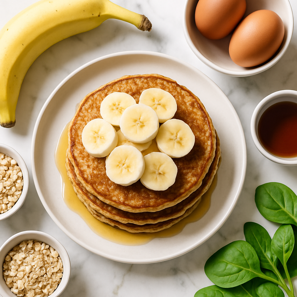 Gluten Free Banana Oat Pancakes No Flour (High Protein, 5 Ingredients)