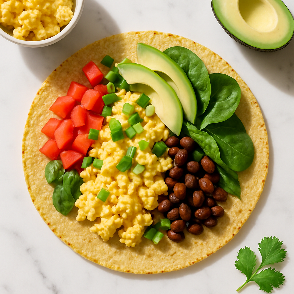 Gluten Free Breakfast Burrito with Corn Tortilla and Eggs
