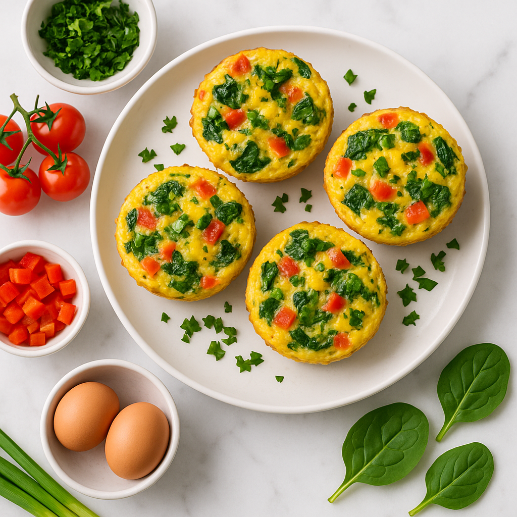Gluten Free Breakfast Egg Muffins with Vegetables for Dinner Too