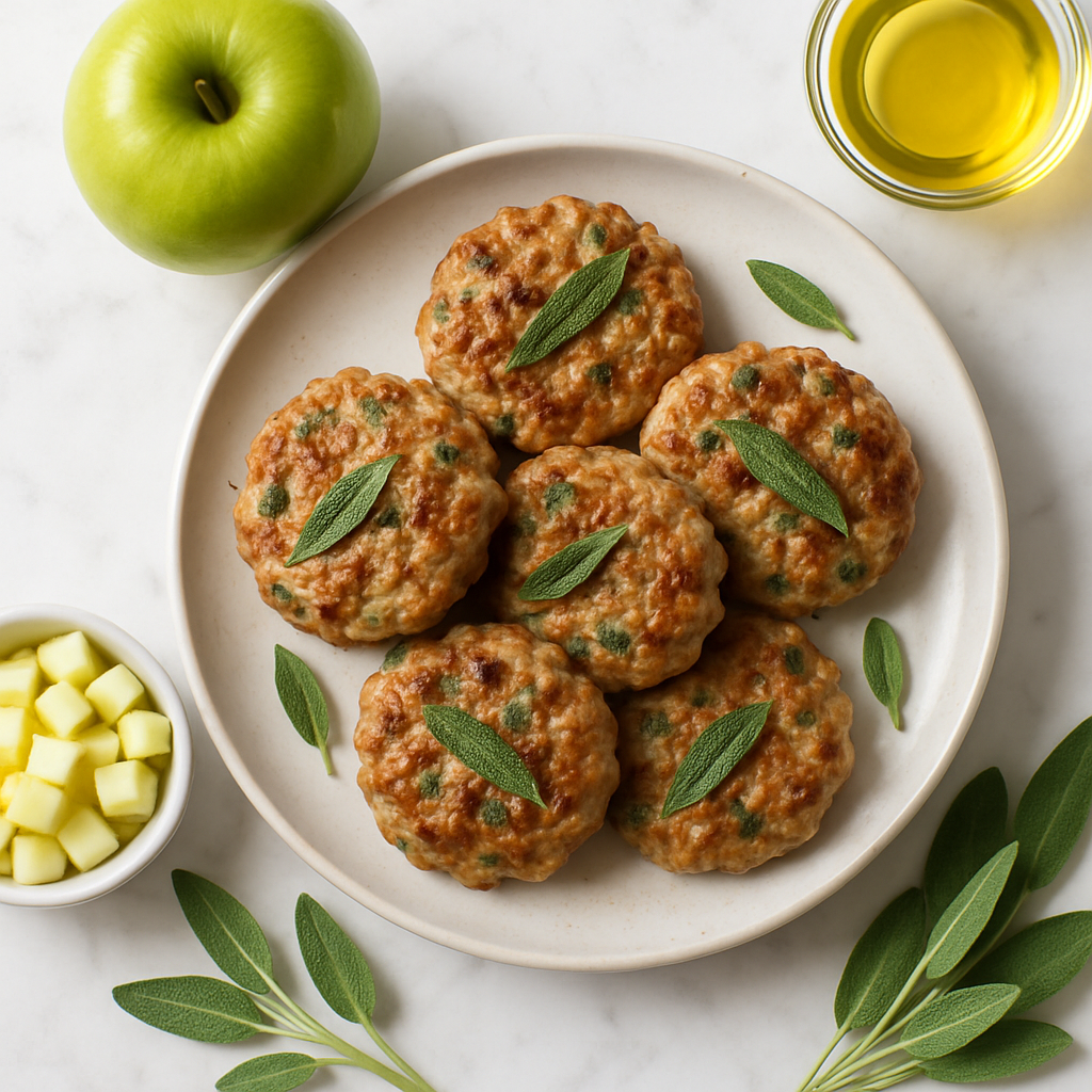 Gluten Free Chicken Breakfast Sausage Patties with Sage and Apple
