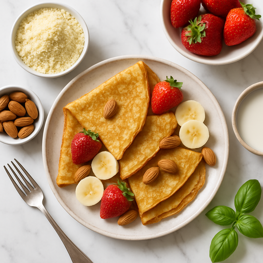 Gluten Free Crepes with Almond Flour Dairy Free (High Protein)