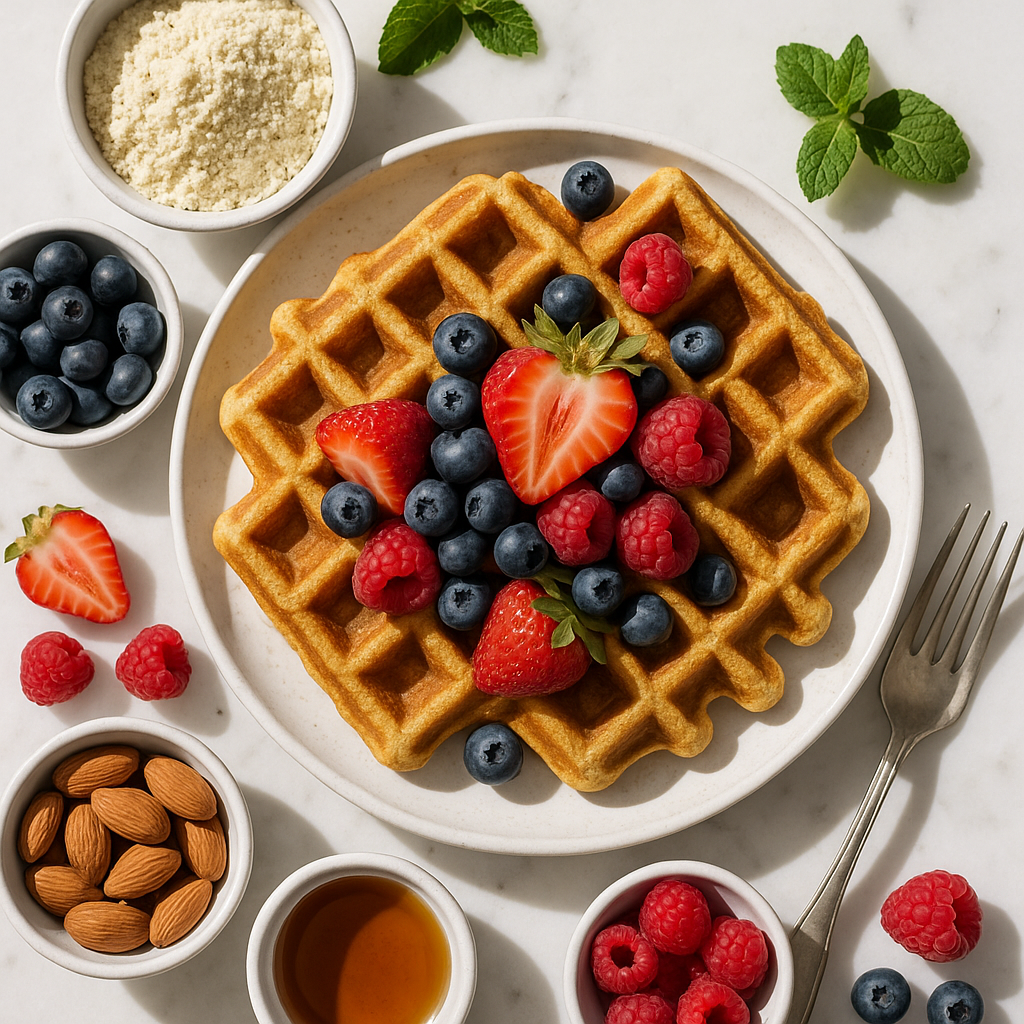 Gluten Free Mixed Berry Almond Flour Waffles