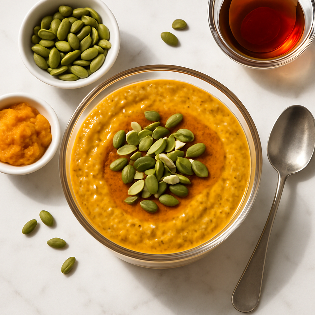 Gluten Free Overnight Pumpkin Chia Pudding with Maple Syrup
