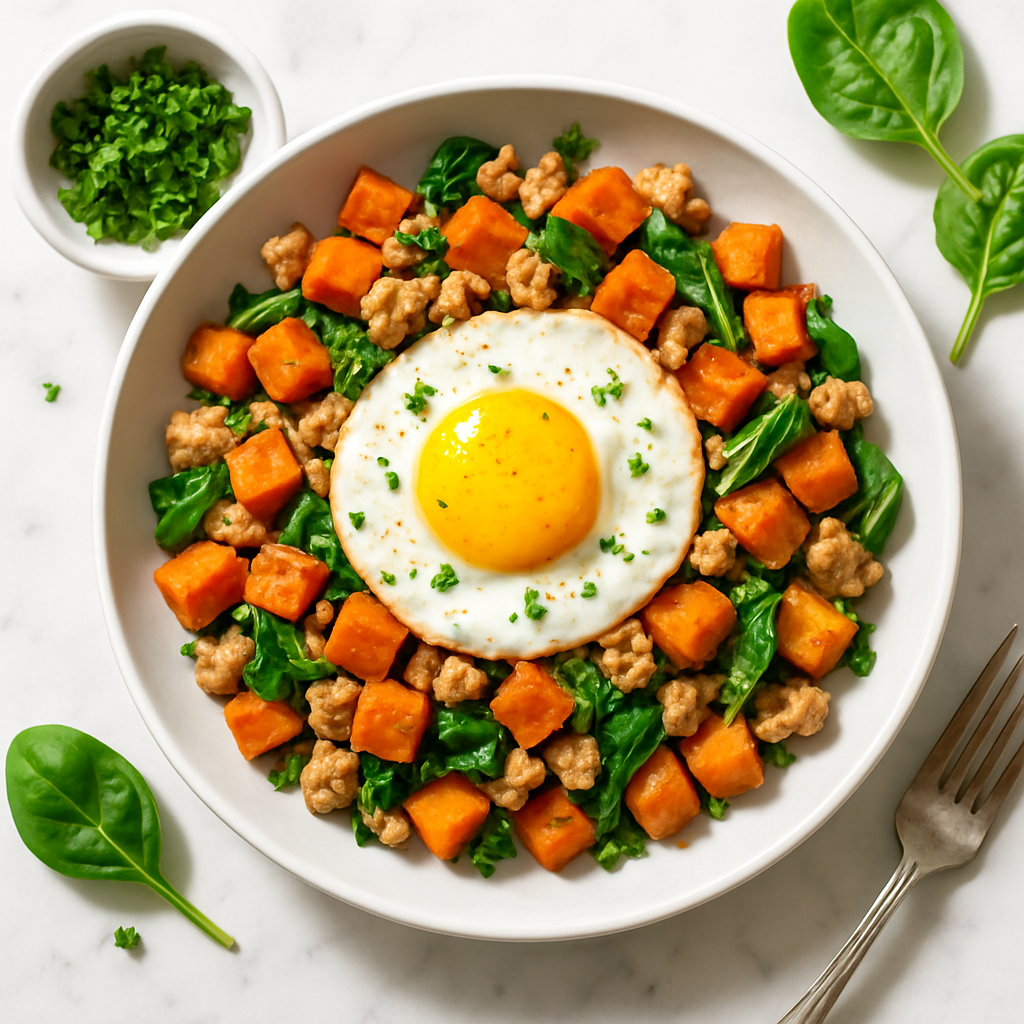 Gluten Free Sweet Potato Breakfast Hash with Turkey and Smoky Spices
