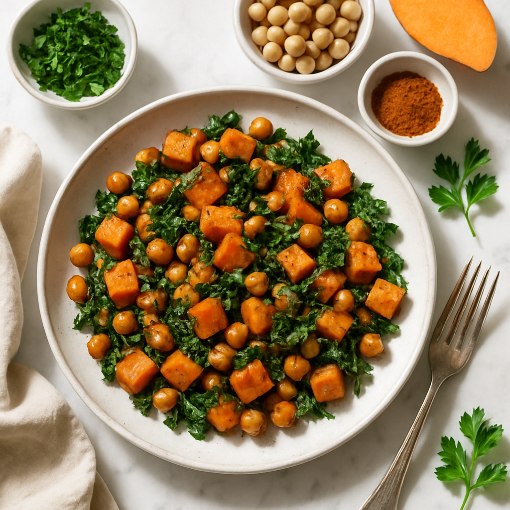 Gluten Free Vegan Sweet Potato Breakfast Hash with Chickpeas and Smoky Spices