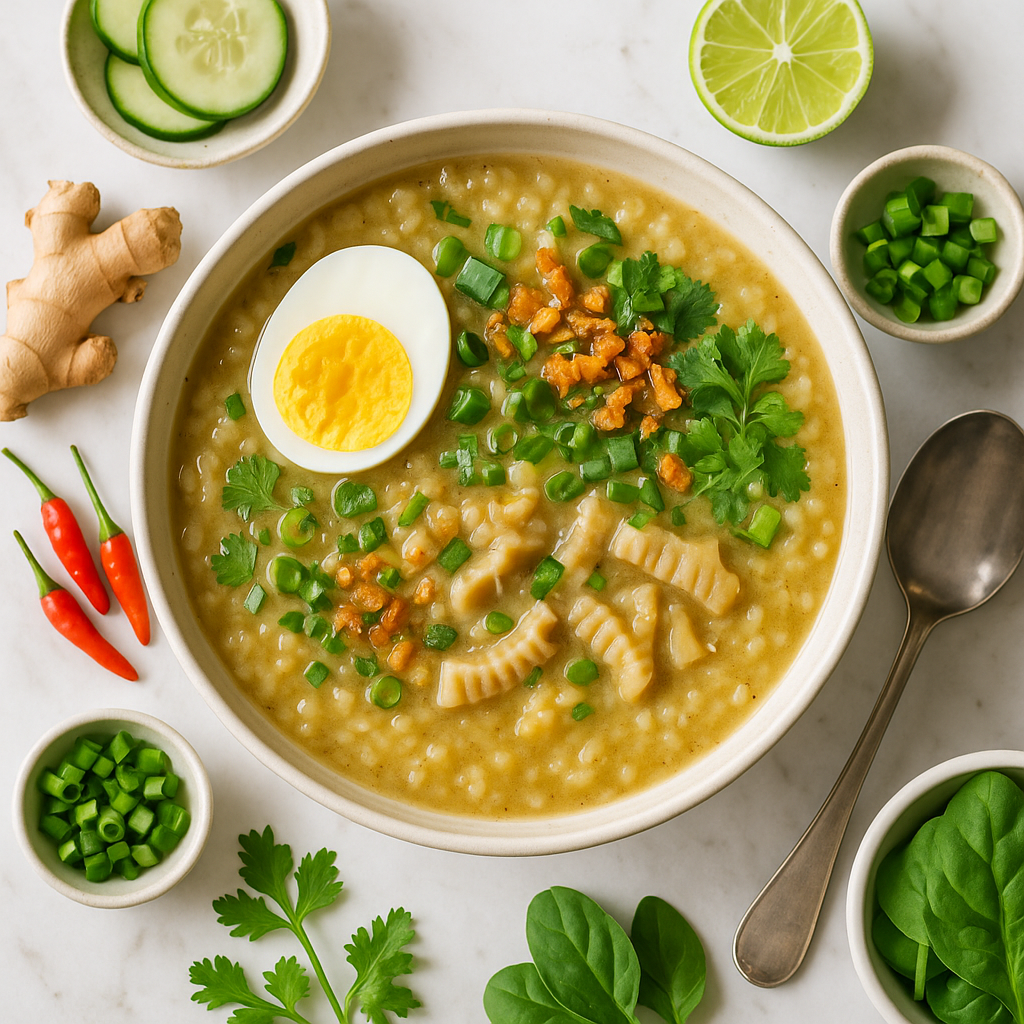 Goto Filipino Beef Tripe Rice Porridge Recipe (Healthy High-Protein Version)