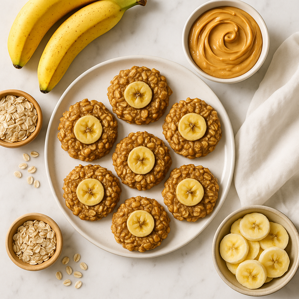Healthy Banana Breakfast Cookies with Oats and Peanut Butter