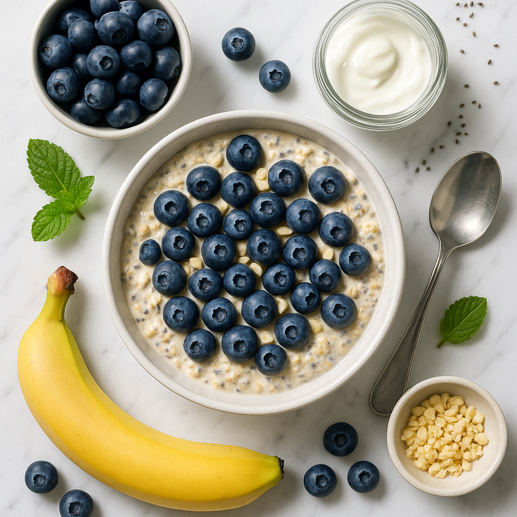 Healthy Blueberry Overnight Oats for Kids with Hidden Protein